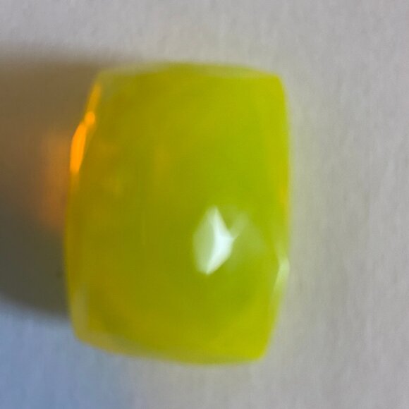 95 Ct Natural NEON Yellow Opal Flawless Cushion Certified Loose Gemstone 33x24mm - Picture 5 of 9